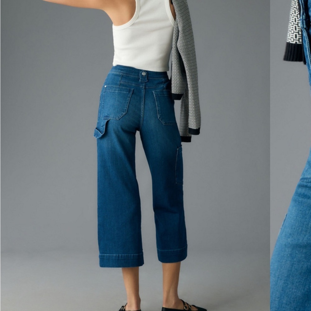 Maeve Anthropologie Gardener Carpenter High Rise Crop Jeans Size 25 - Picture 2 of 7